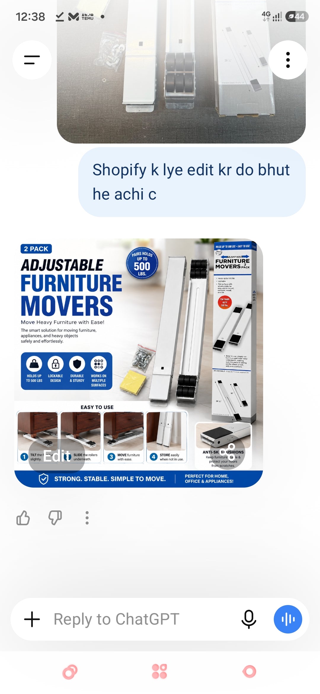Adjustable Furniture Movers – Heavy Duty 2-Pack | Move Sofa, Fridge & Washing Machine Easily